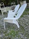 Pair of Plastic Lightweight Basket Weave Adirondack Style Chairs