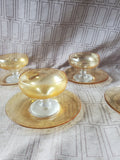 26 Piece Amber Glass Saucer and Dessert Coupe Lot