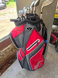 Calloway Women's Big Bertha X-12 Irons (S-4)w/Graphite Shafts + Red Calloway Golf Bag + Putter and Hybrid Club