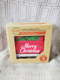 Set of 4 Holiday Market Ceramic Merry Christmas Red Truck Coasters