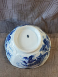 Blue and White Asian Inspired Lotus Bowl