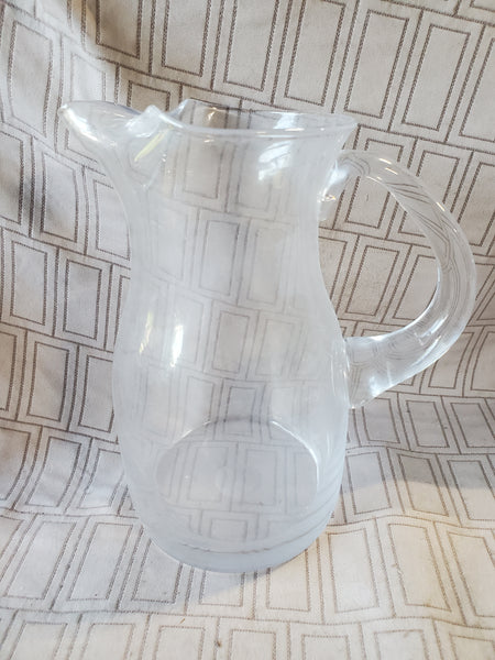 Heavy Clear Glass Pitcher