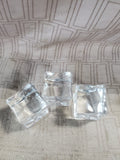 Lot of 3 Clear Acrylic Ice Cube Figurines