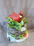 Red Cardinal Porcelain Music Box WORKS