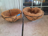 Two Hanging Wire Planters w/Liners-A