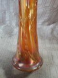 Iridescent Marigold Carnival Glass Vase