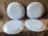 Lot of 4 Modern Southern Home Melamine Blue Geometric Pattern Dinner Plates