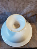 Ceriart S.A. White Ceramic Pedestal Serving Bowl