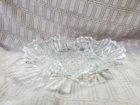 Vintage Clear Glass Fruit Pattern Serving Bowl