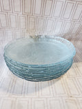 Set of 9 Pressed Glass Floral Salad Plates