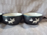 Set of 4 Bass Pro Shop Moose Silhouette Soup Bowls
