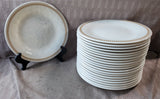 Lot of 21 White and Gold Toned Rim Melamine Dinner Plates