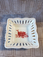 (D) Andrea by Sadek Colonial Williamsburg "Winter Homestead" Trinket Dish