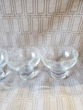 Set of 4 Heavy Clear Glass Footed Dessert Bowls