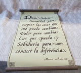 Spanish "Serenity Prayer" Wall Hanging