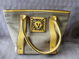 Anne Klein Woven Yellow Lion Shoulder Bag