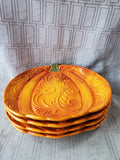 Set of 4 Pier 1 Orange Pumpkin Salad Plates