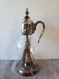 Silverplate and Glass Tilting Warming Coffee Carafe
