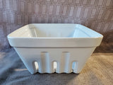 Crate & Barrel White Ceramic Berry Basket Colander