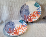 Set of 5 Coral Reef Melamine Dinner Plates