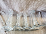 Lot of Clear Glass Tapered Candlestick Holders