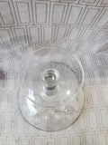 Etched Clear Glass Compote Dish