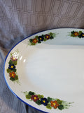 Hand Painted Italian Pottery Floral Serving Platter