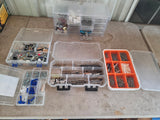 Lot of Five Hardware Storage Container w/Assorted Items Inside