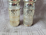 Metal and Glass Salt and Pepper Shakers