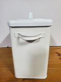 White Metal Laundry Soap Powder Container with Scoop