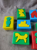 Lot of Plastic Blocks with Figural Inserts