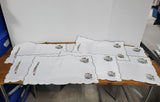 14 Piece White Embroidered Bird and Floral Motif Fabric Placemat and Napkin Set
