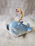Glazed Pottery Whale Figurine