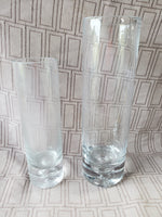 Pair of Clear Glass Cylindrical Vases