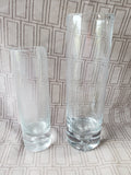 Pair of Clear Glass Cylindrical Vases