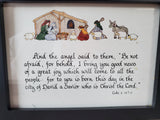 Framed Nativity Scene with Scripture Print