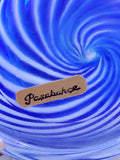 Pasabahce Blue Spiral Art Glass Pitcher Vase