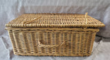 Rectangular Woven Basket with Hinged Lid