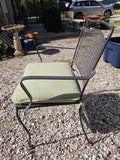 Pewter Tone 5/Piece Metal Outdoor Dining Set w/Green Cushions