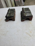 Green Glazed Terracotta Planter Feet, Two 3-Piece Sets (6 pieces)