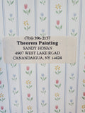 Framed Fruit and Bird Motif Theorem Painting by Sandy Honan