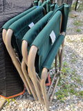 Two Green Canvas Folding Captains Chairs