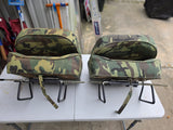 Two Camo Patterned Folding Swivel Boat Seats w/Clamps