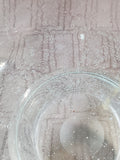 Clear Bubble Glass Footed Fruit Bowl
