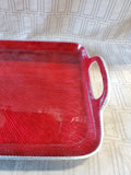 Simply Designz Ruby Red Enamel and Aluminum Serving Tray