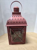 Colonial Williamsburg Red Metal  Lanterns - Three Piece Set (A)