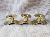 Wavy Brass Candlestick Holder