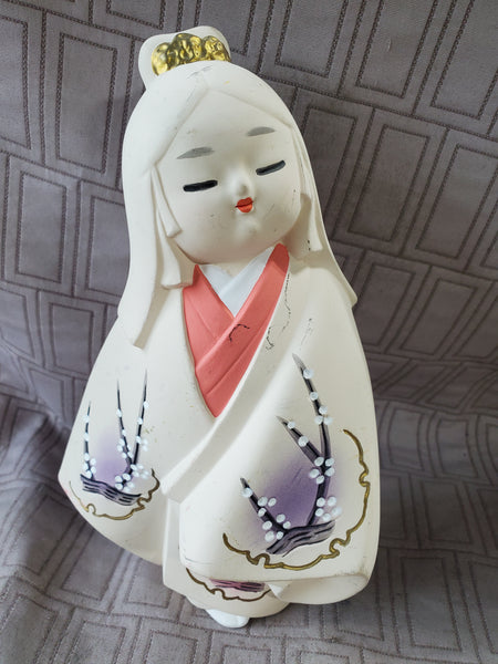 (A) Asian Inspired Clay Hakata Doll