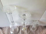 Lot of Clear Glass Candle Holders