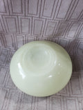 Pale Yellow/Green Flat Round Glass Vase
